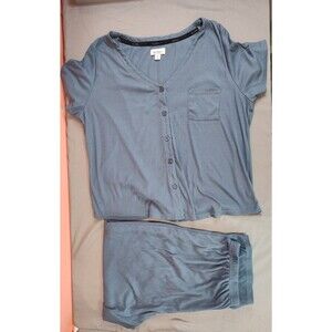 Women's Nicole Miller New York 2 Piece Pajama Set Blue XL